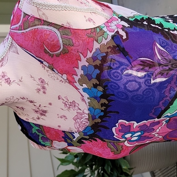 Ash & Sara | Reversible Floral and Paisley Print Flowy Chiffon Dress - Picture 11 of 11